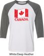 Distressed Canada Flag Mens Raglan Shirt