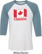 Distressed Canada Flag Mens Raglan Shirt