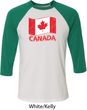 Distressed Canada Flag Mens Raglan Shirt