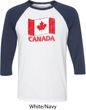 Distressed Canada Flag Mens Raglan Shirt