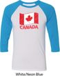 Distressed Canada Flag Mens Raglan Shirt