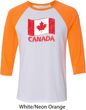 Distressed Canada Flag Mens Raglan Shirt
