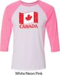 Distressed Canada Flag Mens Raglan Shirt
