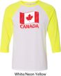 Distressed Canada Flag Mens Raglan Shirt
