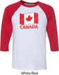 Distressed Canada Flag Mens Raglan Shirt