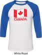 Distressed Canada Flag Mens Raglan Shirt