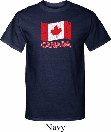 Distressed Canada Flag Mens Tall Shirt