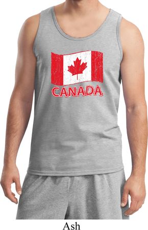 Distressed Canada Flag Mens Tank Top