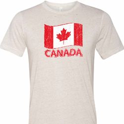 Distressed Canada Flag Mens Tri Blend Crewneck Shirt