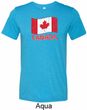 Distressed Canada Flag Mens Tri Blend Crewneck Shirt