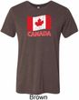 Distressed Canada Flag Mens Tri Blend Crewneck Shirt