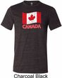 Distressed Canada Flag Mens Tri Blend Crewneck Shirt