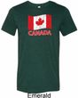 Distressed Canada Flag Mens Tri Blend Crewneck Shirt