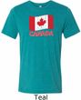 Distressed Canada Flag Mens Tri Blend Crewneck Shirt