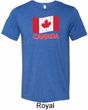 Distressed Canada Flag Mens Tri Blend Crewneck Shirt