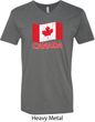 Distressed Canada Flag Mens V-Neck Shirt
