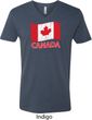 Distressed Canada Flag Mens V-Neck Shirt