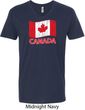 Distressed Canada Flag Mens V-Neck Shirt