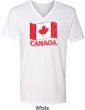 Distressed Canada Flag Mens V-Neck Shirt