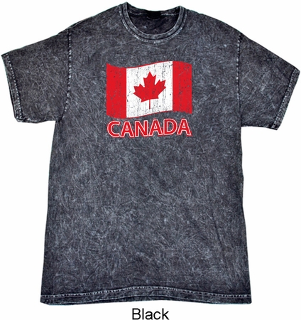 Distressed Canada Flag Mineral Tie Dye Shirt