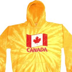 Distressed Canada Flag Tie Dye Hoodie