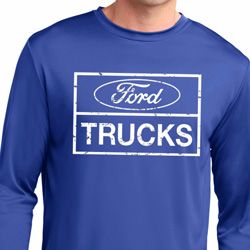 Distressed Ford Trucks Mens Dry Wicking Long Sleeve Shirt Distressed Ford Trucks Mens Dry Wicking Long Sleeve Shirt