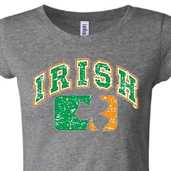 Distressed Irish Shamrock Ladies Shirts