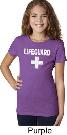 Distressed Lifeguard Girls Shirt