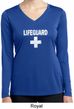 Distressed Lifeguard Ladies Dry Wicking Long Sleeve Shirt