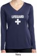 Distressed Lifeguard Ladies Dry Wicking Long Sleeve Shirt