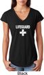 Distressed Lifeguard Ladies Tri Blend V-Neck Shirt