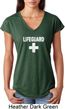 Distressed Lifeguard Ladies Tri Blend V-Neck Shirt