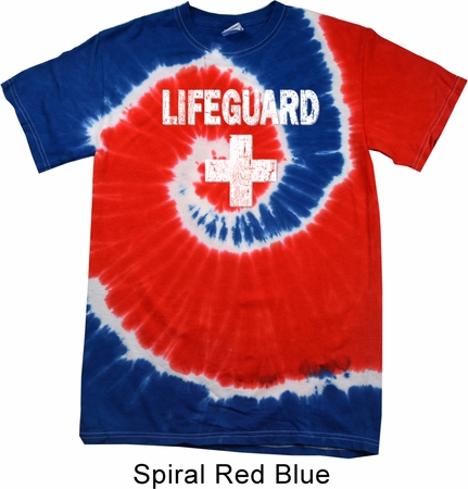 Distressed Lifeguard Patriotic Tie Dye Shirt