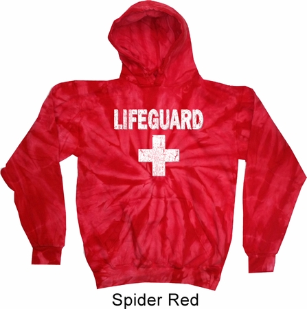 Distressed Lifeguard Tie Dye Hoodie