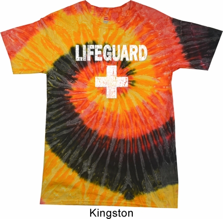 Distressed Lifeguard Tie Dye Shirt