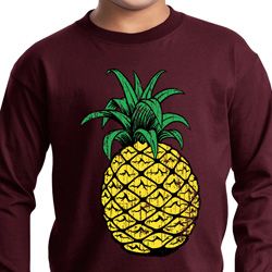 Distressed Pineapple Kids Long Sleeve Shirt