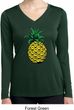 Distressed Pineapple Ladies Dry Wicking Long Sleeve Shirt