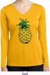 Distressed Pineapple Ladies Dry Wicking Long Sleeve Shirt