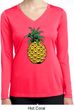 Distressed Pineapple Ladies Dry Wicking Long Sleeve Shirt