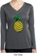 Distressed Pineapple Ladies Dry Wicking Long Sleeve Shirt