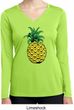 Distressed Pineapple Ladies Dry Wicking Long Sleeve Shirt