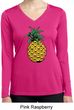 Distressed Pineapple Ladies Dry Wicking Long Sleeve Shirt