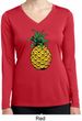 Distressed Pineapple Ladies Dry Wicking Long Sleeve Shirt