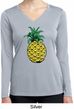 Distressed Pineapple Ladies Dry Wicking Long Sleeve Shirt