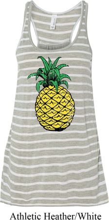 Distressed Pineapple Ladies Flowy Racerback Tanktop