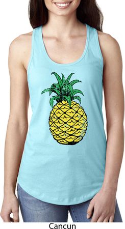 Distressed Pineapple Ladies Ideal Tank Top