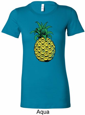 Distressed Pineapple Ladies Longer Length Shirt