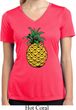 Distressed Pineapple Ladies Moisture Wicking V-neck Shirt