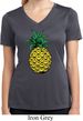 Distressed Pineapple Ladies Moisture Wicking V-neck Shirt