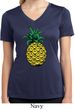 Distressed Pineapple Ladies Moisture Wicking V-neck Shirt